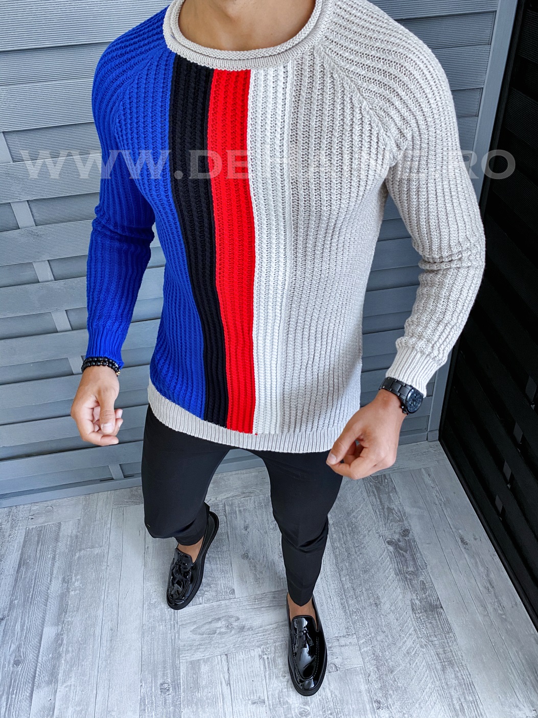 Pulover barbati gros slim fit t3578 107-1